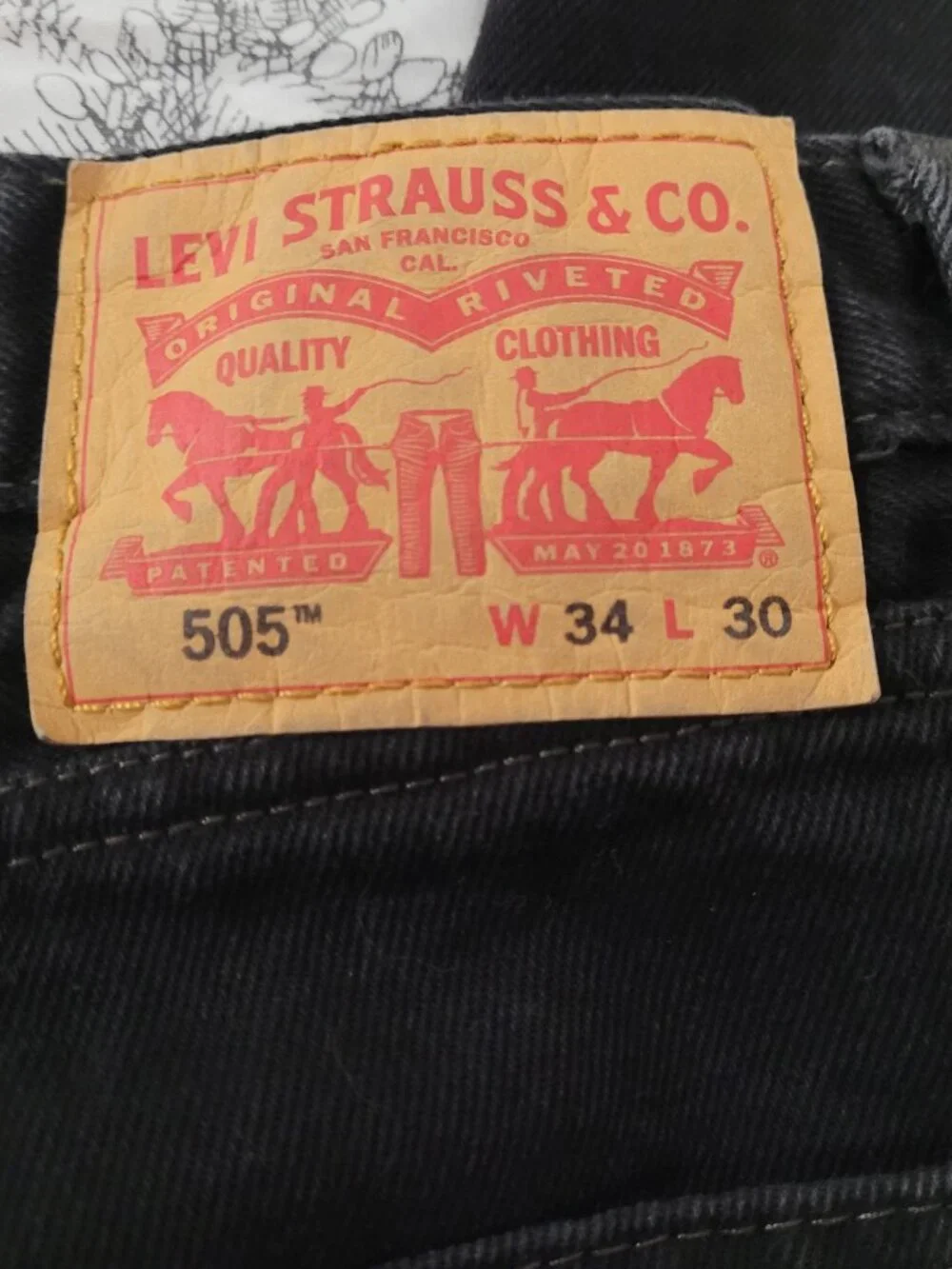 Levi's 5-Pocket 505 Black Jeans 34 x 30